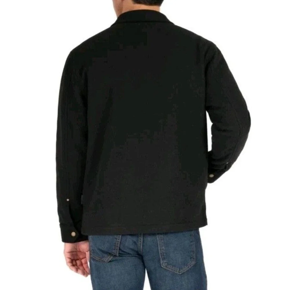 Colorado Clothing Men's Faux‎ Wool Flannel Jacket Heavyweight, Black, Small